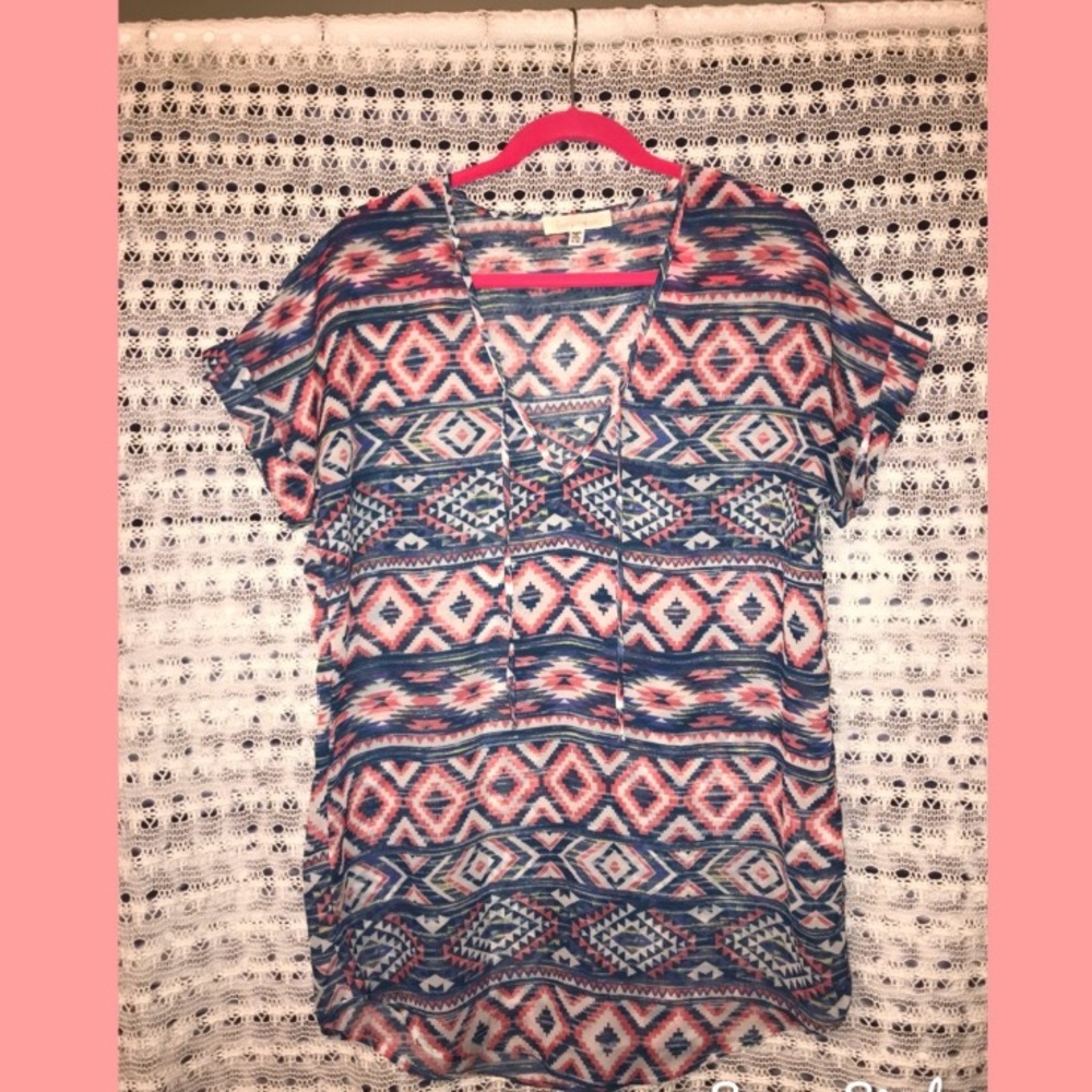 Sheer tribal print swim cover up